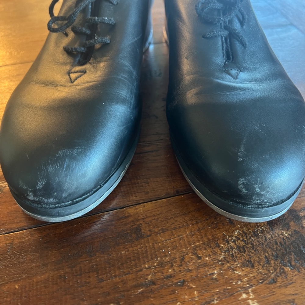 Women's BLOCH Sync Black Leather Lace Up Mega Tap Dance Shoes 11.5 - Picture 6 of 11